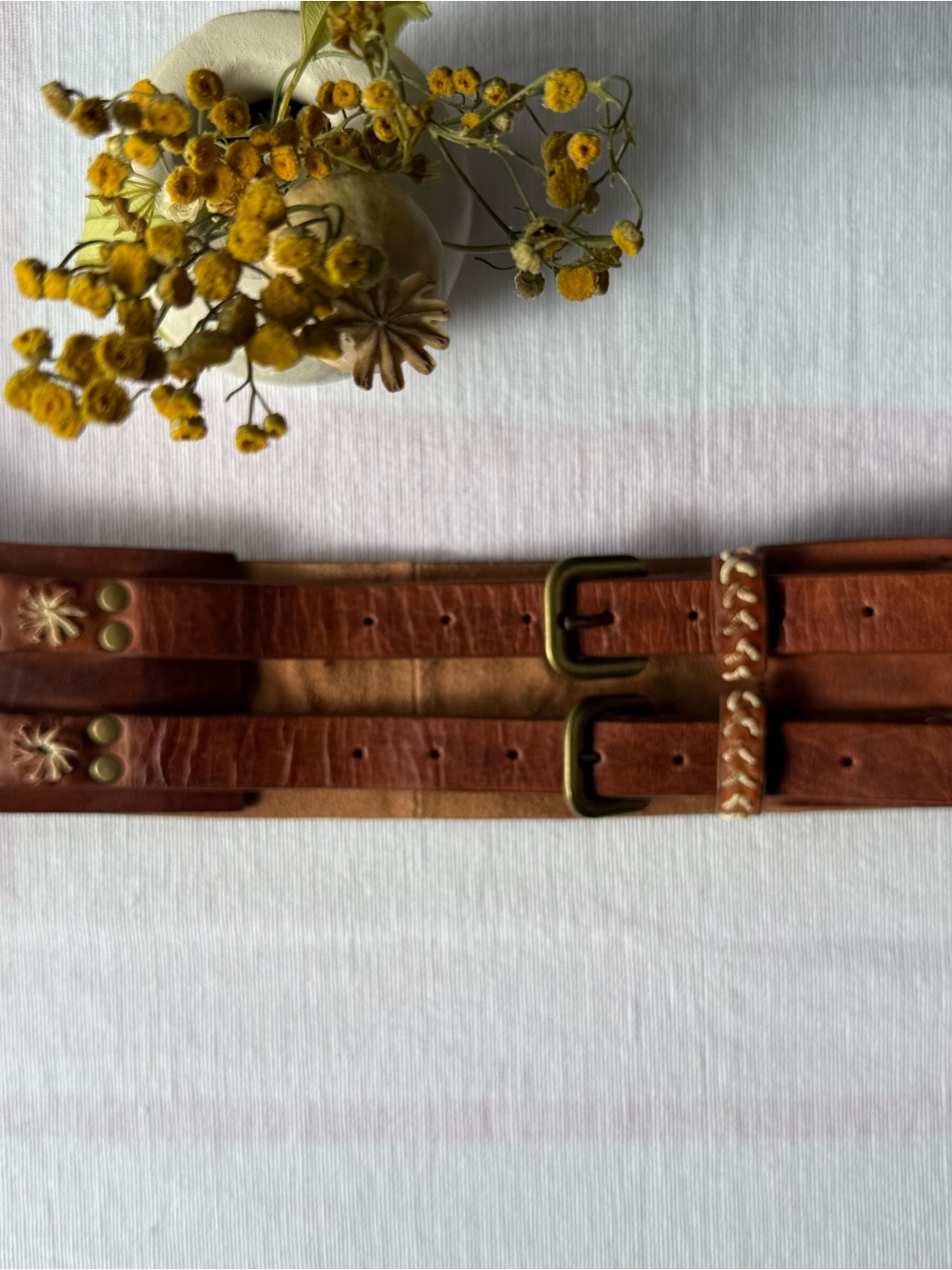 Free People Leather Corset Belt with Double Buckle S/M - Picture 4 of 6